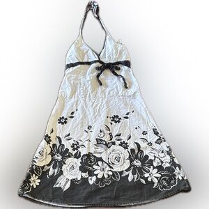 Trixxi | Floral Halter Dress in Black and White
